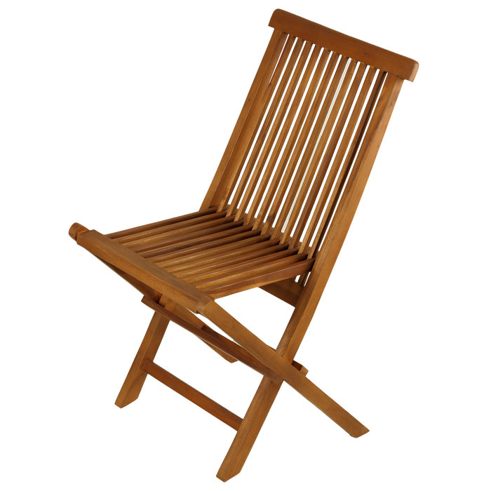 Highland Dunes Pellerin Folding Teak Patio Dining Chair & Reviews Wayfair